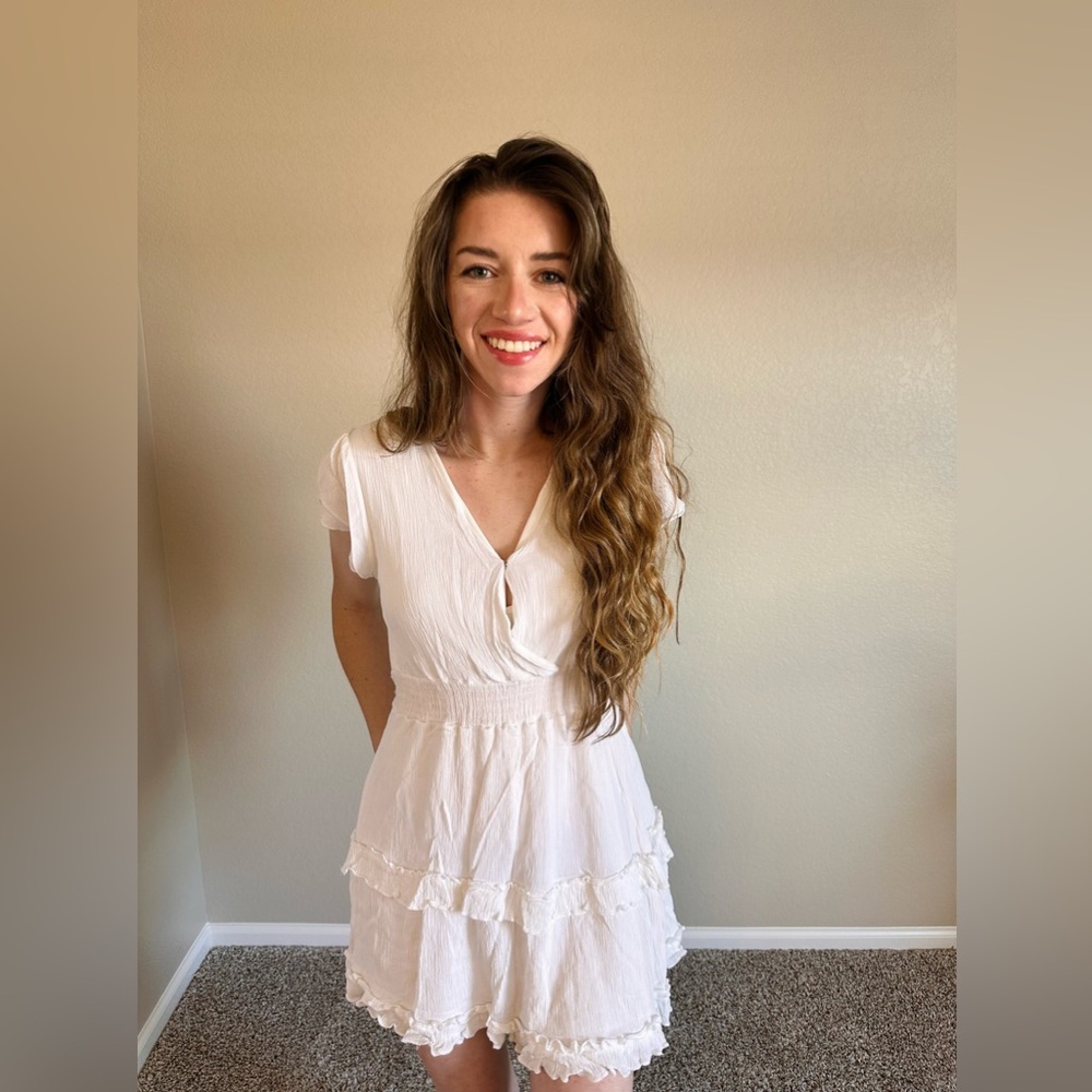 White mini dress